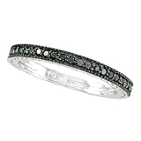 Black Diamond Stackable Ring Guard w/ Milgrain Edges Palladium (0.312 ct)