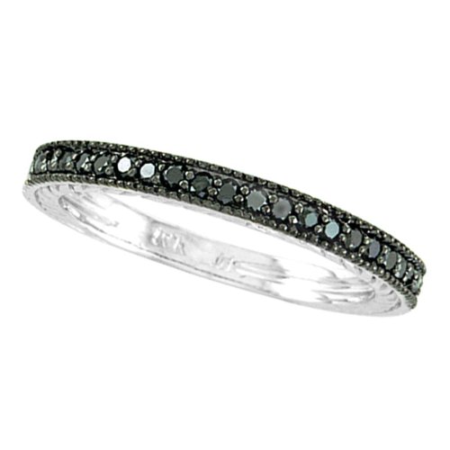 Black Diamond Stackable Ring Guard w/ Milgrain Edges Palladium (0.312 ct)
