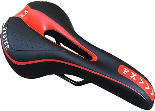 Colorful Bicycle Mountain Road MTB Ride Racing Hollow Cushion Seat Saddle Practical Reliable Durable Streamlined Design red+ black