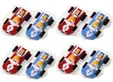 Race Car Cakes, Cupcakes, Cookies - Race Car Shaped Edible Hard Sugar Decorations (8 pcs)