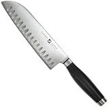 CulinHome Platinum Collection 7-Inch Santoku Knife with Black Handles