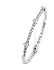 Sterling Silver - Silver Cubic Zirconium Bangle