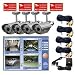 VideoSecu 4 Channel MPEG4 USB DVR System Internet Remote Control, including 4 Color Audio Infrared IR Day Night Vision Security Cameras, 1 of 4 CH Power Supply and 4 Camera Extension Cables WAN