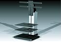 Origin S2B TV Stand Black Base Silver Leg Black Glass