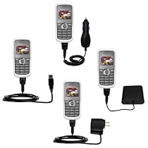 Road Warrior Kit for the Sony Ericsson J100a includes a Car & Wall Charger AND USB cable AND Battery Extender - Gomadic Brand w/ TipExchange Technology