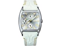 Police 'Dynasty' Unisex White Multifunction Leather Strap Watch
