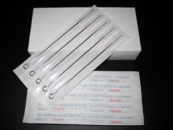 (20) X 5-FLATS STERILIZED TATTOO NEEDLES AND (5) DISPOSABLE TIPS AS BONUS