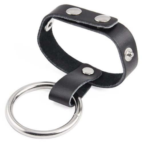 Cock Penis Rings Leather Strap Guard Bdsm Fetish Male Metal Chastity Restraint