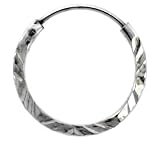 Sterling Silver Diamond Cut Hoop Earrings, 9/16 Diameter