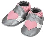 Robeez Heart & Wings Silver Soft Sole Baby Shoes 6-12 months * 08 Newest Collection -- We Have Large Selections! *