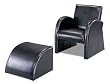 Retro Styled Chair And Ottoman Covered In Vinyl By Coaster Furniture