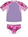 Tuga Girls UPF 50+ Seaside S/S Rash Guard and Jammer Short (UV Sun Protective)