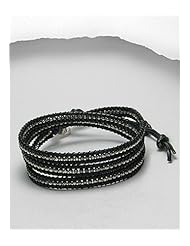 Leather Bracelet In Sterling Silver