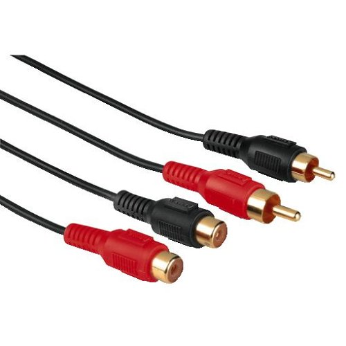 Hama Audio-Kabel 2 Cinch-Stecker - 2 Cinch-Kupplungen, 5 m