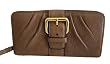 Coach Taupe Brown Leather Brooke Accordian Zip Wallet Clutch 43109