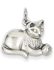 14k Yellow or White or Rose Gold Cat Charm