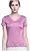 METWAY Women's Short-Sleeve New Mulberry Silk V-Neck T-Shirt