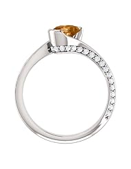 10K White Gold 7.00x5.00mm Oval Cut Bronze Tourmaline and Diamond Ring -- LIFETIME WARRANTY