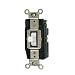 Leviton 1256-W 15-Amp 120/277-Volt Single-Pole Toggle AC Quiet Switch, White