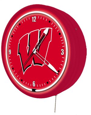 Wisconsin Badgers Neon Clock