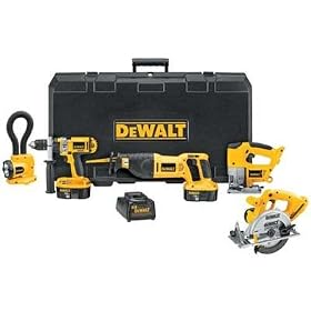 DEWALT DC5KITA 18-Volt Ni-Cad Cordless 5-Tool Combo Kit