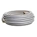 Low Loss RG-6 Coaxial Digital Audio Video Cable White, F Pin Coax Extension UL, 50-Feet