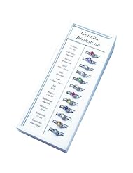 14K White Gold Birthstone Ring Set BTSET15
