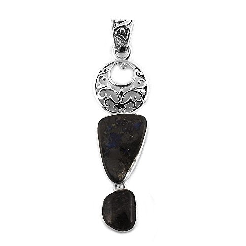 Shankar Silvex 925 Sterling Silver Natural Boulder Opal, toumaline Stone Pendant For Women &amp; Girls