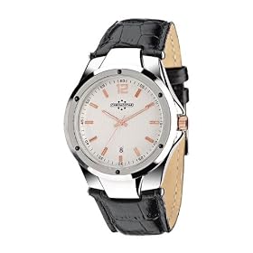 Chronostar - R3751196145 - Sportwear - Montre mixte - Quartz Analogique - Cadran Blanc / Rose - Bracelet en Cuir Noir