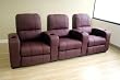3 Seat Burgundy Leather Theatre Seating By Wholesale Interiors