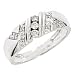 1/4 Carat T.W. Round Cut Diamond Men's Wedding Ring 14K White Gold - Size 7