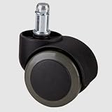 Polyurethane Office Chair Caster Wheels for use on Hardwood Floor - Standard Stem Diameter: 7/16, Stem Length: 7/8 - 5 Units Pack