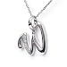 Silver Diamond Initial Pendant W with Silver Chain