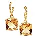 18k Yellow Gold Fine Quality Natural Champange Quartz Rope Hoop Earrings Ct.tw 7.50