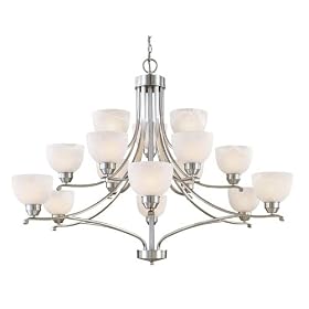 Minka Lavery Paradox 1428-84 Large 15 Light 900w (34"H x 48"W) Chandelier Lighting in Brushed Nickel