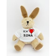 Pl�sch Hase Schl�sselhalter mit T-shirt mit Aufschrift Ich liebe Rona