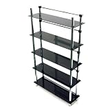 MAXWELL - 5 Tier DVD / CD / Media Storage Shelves - Black