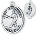 Sterling Silver Saint Christopher Ladies-Girls Softball Medal and 18-inch Chain