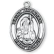 Sterling Silver St Brendan Medal and 24-inch Chain