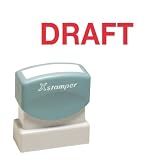 Xstamper(R) One-Color Title Stamp, Pre-Inked, Draft, Red