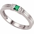 14K White Gold Chatham Created Emerald Ring