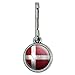 Antiqued Charm Clothes Purse Luggage Backpack Zipper Pull Soccer Futbol Football Country Flag A-I - Denmark Flag Soccer Ball