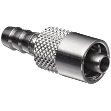 Luer Connector - Stainless Steel 316 Male Luer Lock, For 3/16" Tube, Barb O.D. 0.205"