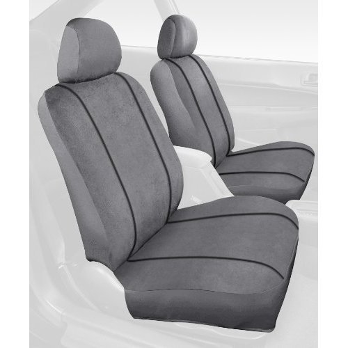 Saddleman S 219384-14 Custom Made Front Bench / Backrest Seat Cover - Microsuede Fabric, Gray