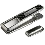 M-Clip Stainless w/Black Carbon Fiber Money Clip w/Initial Box