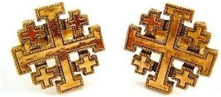 The Vatican Library Gold Tone Jerusalem Cross Cufflinks