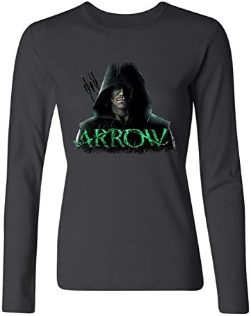 TIANAIS women's Why Arrow Is Not A Green Arrow Long Sleeve T-Shirt Black M