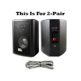 Acoustic Audio 2 Pair Indoor Outdoor Home Stereo Speakers 151B4PKG