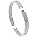 Stainless Steel Screws Bangle Bracelet for Women Oval High Polish 7mm wide, fits 6.5 - 8 inch wrists