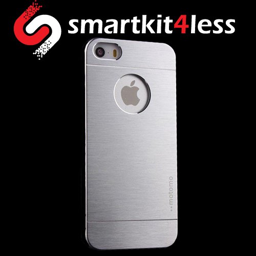 I Phone 5/5s Case, Luxury Case Ultra Thin Slim Brush Aluminum Metal Hard Case Cover for Apple I Phone 5/5s -Pc8 - (Silver)